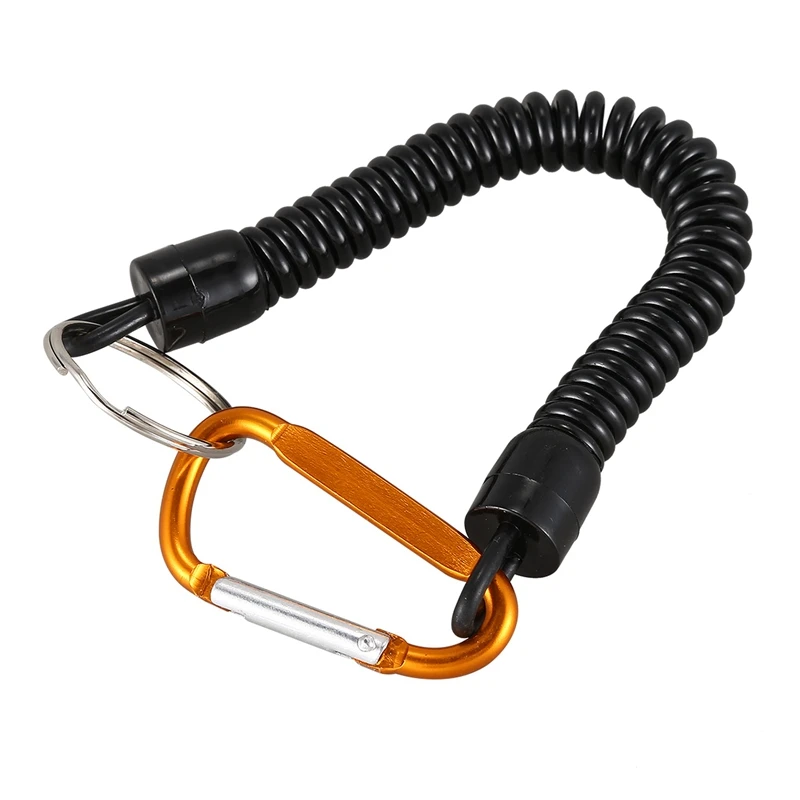 

TOP!-Fishing Lanyards Boating Ropes Kayak Camping Secure Pliers Lip Grips Tackle Fish Tools Fishing Accessory Carabiner (Orange)