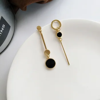 S925 Silver Needle Hong Kong Style Earrings Elegant Cool Non-symmetrical Ear Stud Simple Geometry round A- line Long Ear Stud H7
S925 Silver Needle Hong Kong Style Earrings Elegant Cool Non-symmetrical Ear Stud Simple Geometry round A- line Long Ear Stud H7