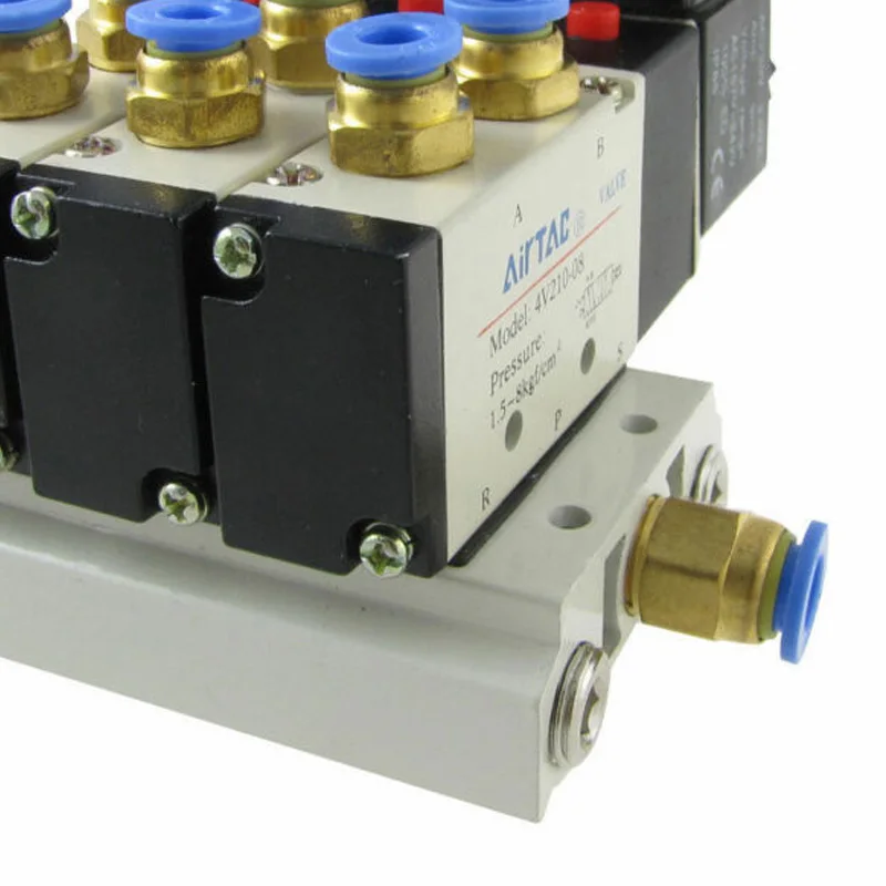 2 Position 5 Way Pneumatic Solenoid Valve With Muffler Base 4V210-08 AC220V Tool Part Kits
2 Position 5 Way Pneumatic Solenoid Valve With Muffler Base 4V210-08 AC220V Tool Part Kits