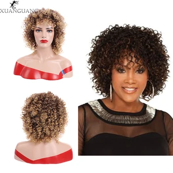 XUANGUANG 14 inches African hairstyle curly short wig For Black Women heat resistant synthetic hair wigs
XUANGUANG 14 inches African hairstyle curly short wig For Black Women heat resistant synthetic hair wigs