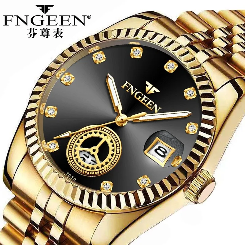 FNGEEN 2019 Luxury Gold Stainless Steel Man Watches Waterproof Calendar Men's Quartz Watch Luminous Men's Watch
FNGEEN 2019 Luxury Gold Stainless Steel Man Watches Waterproof Calendar Men's Quartz Watch Luminous Men's Watch