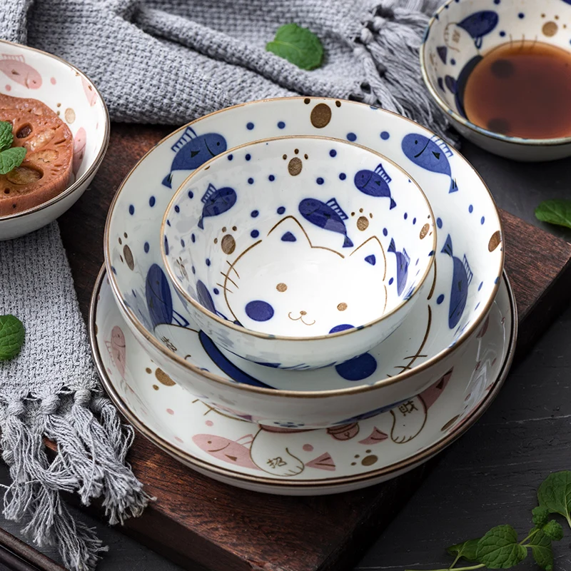 1pc Cute Ceramic Cat Dish Japanese Kitten Design Dinnerware Rice Noodle Bowl Dinner Plate Sauce Dish 4.5/5.5/6.5/7 inch
1pc Cute Ceramic Cat Dish Japanese Kitten Design Dinnerware Rice Noodle Bowl Dinner Plate Sauce Dish 4.5/5.5/6.5/7 inch