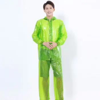 EVA Raincoat Adult Split Transparent Polka Dot Raincoat Rain Pants Thickened Printed Zipper Set Poncho
EVA Raincoat Adult Split Transparent Polka Dot Raincoat Rain Pants Thickened Printed Zipper Set Poncho