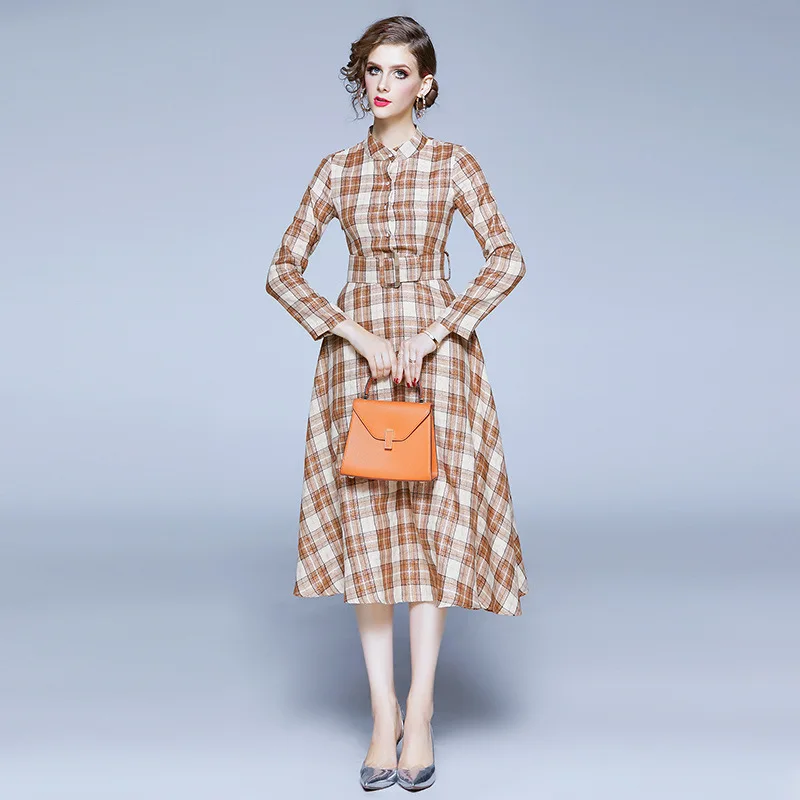 Europe And America 2020 Spring New Style Mid-length Waist Hugging Slimming A- line Skirt Plaid with Belt Dress
Europe And America 2020 Spring New Style Mid-length Waist Hugging Slimming A- line Skirt Plaid with Belt Dress