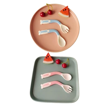 Baby Bendable Silicon Spoon & Fork Set Smooth Edge Angle of Bend Convenient for Toddlers Infants Kids Learn to Eat Safe Feeding
Baby Bendable Silicon Spoon & Fork Set Smooth Edge Angle of Bend Convenient for Toddlers Infants Kids Learn to Eat Safe Feeding