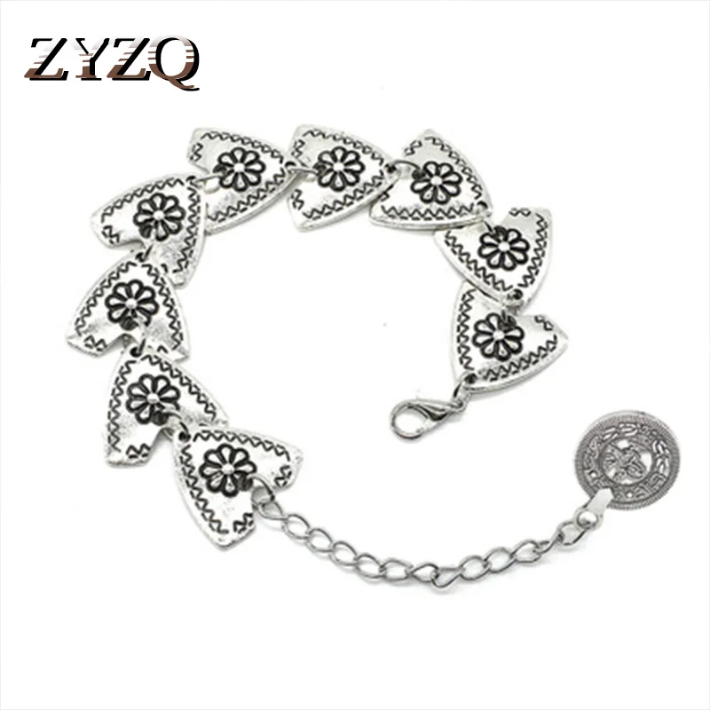 ZYZQ Vintage Silver Plated Women Bracelets With Full Of Triangle Bohemia Flower Engraved Elegant Accessories Daily Bracelets
ZYZQ Vintage Silver Plated Women Bracelets With Full Of Triangle Bohemia Flower Engraved Elegant Accessories Daily Bracelets
