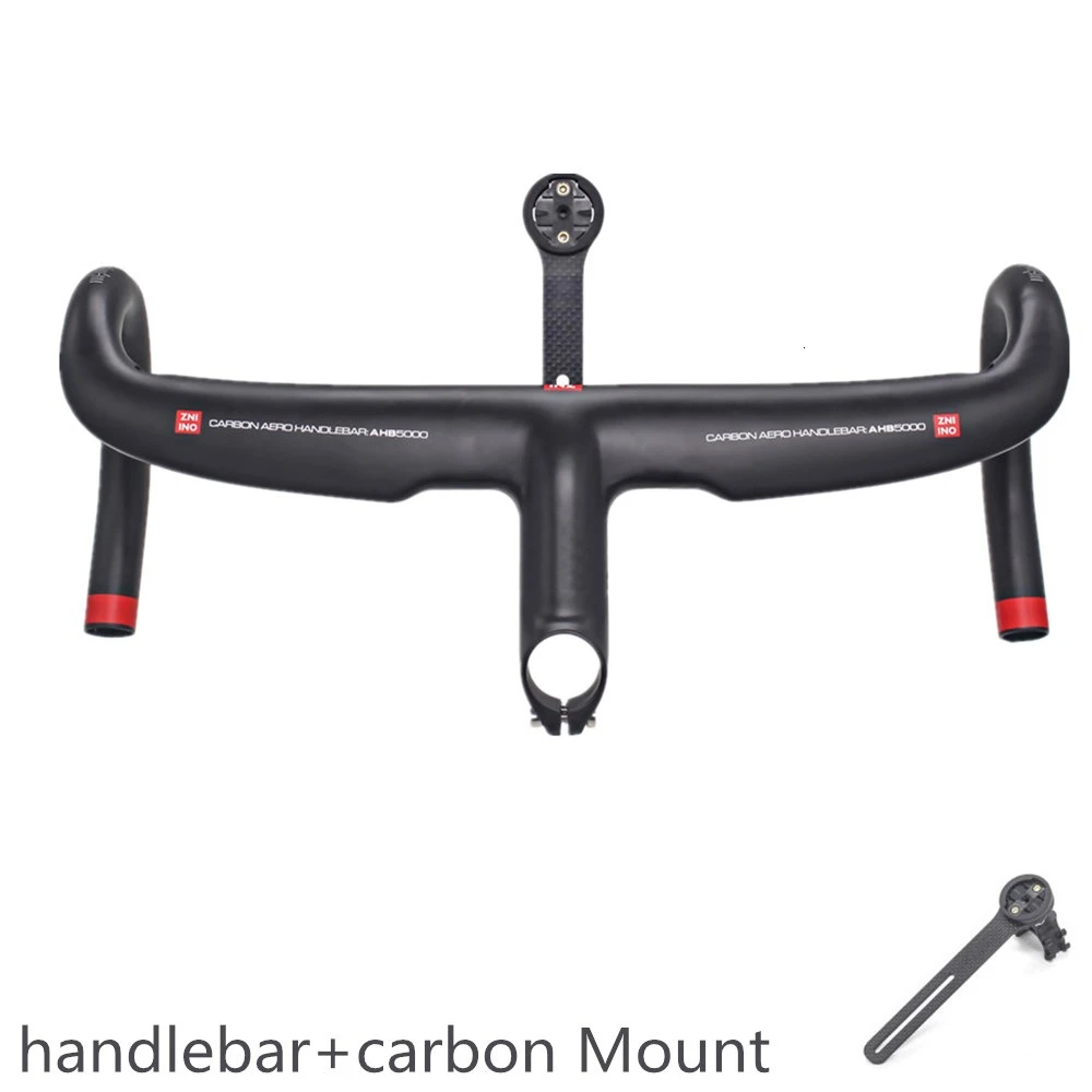 

Full Carbon Road Bike Handlebar With Computer Mount Integrated Bike Handlebar Drop Handlebar Inner Routing 400-440mm*80-120mm