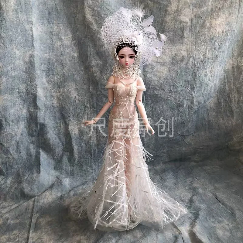 Original Handmade 60CM Wedding Dress BJD Dolls White Evening Fashion Clothes Wig Real Princess Makeup Princess Joints 1/3 Toys
Original Handmade 60CM Wedding Dress BJD Dolls White Evening Fashion Clothes Wig Real Princess Makeup Princess Joints 1/3 Toys