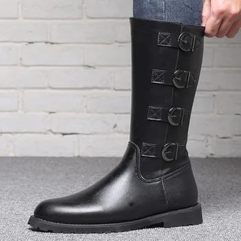 She ERA Men's Pointed Long Boots with Zipper Simple Military Boots High Top Tooling Martin Boots Fashion PU Leather Shoes Men
She ERA Men's Pointed Long Boots with Zipper Simple Military Boots High Top Tooling Martin Boots Fashion PU Leather Shoes Men