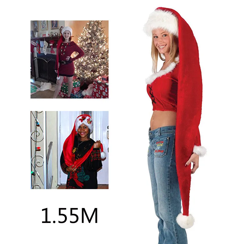 155cm Christmas Hat Adult Plush Xmas Ornaments Decoration For Home Kids Party Gift Santa Hats Christmas Beanies New Year'S Hat
155cm Christmas Hat Adult Plush Xmas Ornaments Decoration For Home Kids Party Gift Santa Hats Christmas Beanies New Year'S Hat
