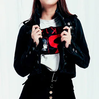 Gothic Women Denim Jacket Punk Fashion Jeans Motorcycle Wash Water Worn Out Short Coat Autumn Winter Streetwear Outwear
Gothic Women Denim Jacket Punk Fashion Jeans Motorcycle Wash Water Worn Out Short Coat Autumn Winter Streetwear Outwear