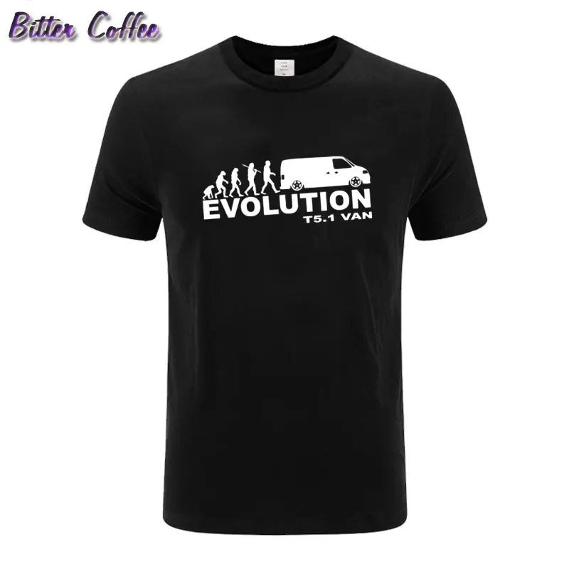 Мужская хлопковая футболка с коротким рукавом принтом эволюция автомобиля |