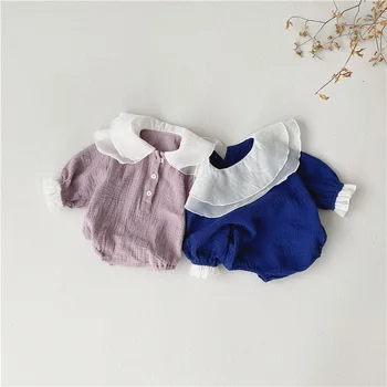 Baby romper long sleeve solid purple blue colour long sleeve sweet newborn jumpsuits 
Baby romper long sleeve solid purple blue colour long sleeve sweet newborn jumpsuits
