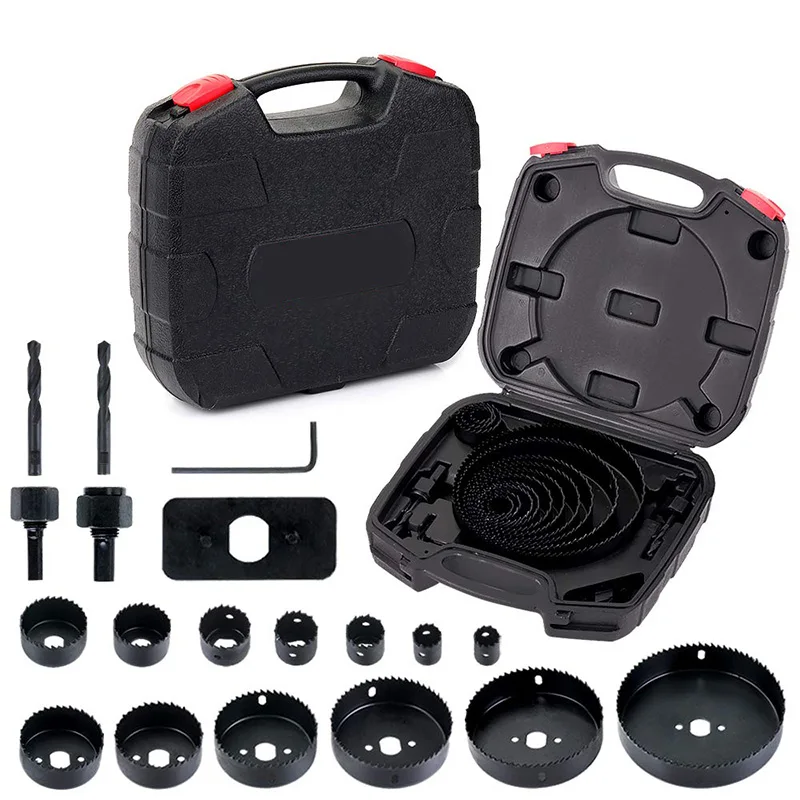 Hole Saw Set 17 Pcs with 13Pcs Saw Blades, 2 Mandrels and Drill Bits, 1 Installation Plate, 1 Hex Key, Max Size 6inch Min Size 3
Hole Saw Set 17 Pcs with 13Pcs Saw Blades, 2 Mandrels and Drill Bits, 1 Installation Plate, 1 Hex Key, Max Size 6inch Min Size 3
