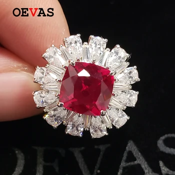OEVAS Luxury 925 Sterling Silver 9*9MM Ruby Wedding Rings for women Sparking Full AAAAA+ Zircon Moissanite Ladies Party jewelry
OEVAS Luxury 925 Sterling Silver 9*9MM Ruby Wedding Rings for women Sparking Full AAAAA+ Zircon Moissanite Ladies Party jewelry