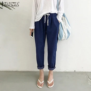 2020 ZANZEA Women Harem Pants Ladies Elastic Waist Denim Blue Trousers Cotton Linen Bottoms Pantalones Femme Streetwear Oversize
2020 ZANZEA Women Harem Pants Ladies Elastic Waist Denim Blue Trousers Cotton Linen Bottoms Pantalones Femme Streetwear Oversize
