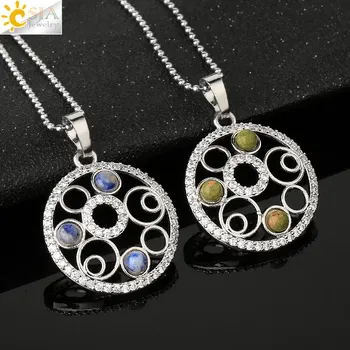 CSJA 4mm Tiny Natural Stone Pendant Necklaces Micro Inlay Zircon Multi-circle Round Pendants for Women Trendy Party Jewelry G527
CSJA 4mm Tiny Natural Stone Pendant Necklaces Micro Inlay Zircon Multi-circle Round Pendants for Women Trendy Party Jewelry G527