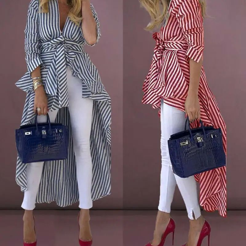 Plus Size Women Boho Stripe Long Sleeve Blouse Ladies Casual Fashion Loose With Bow Belt Tops Tunic Shirt Hippie Top New Hot 
Plus Size Women Boho Stripe Long Sleeve Blouse Ladies Casual Fashion Loose With Bow Belt Tops Tunic Shirt Hippie Top New Hot