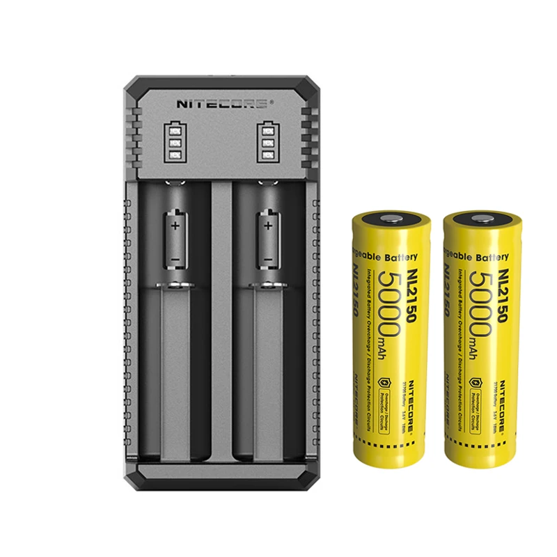 

NITECORE UI2 Dual-Slot USB Charging Smart Battery Charger + NITECORE 21700 Li-ion Rechargeable battery NL2150 5000mAh 3.6V 18Wh