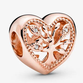 Original Rose Gold Openwork Family Tree Heart Beads Fit 925 Sterling Silver Bead Charm Bracelet Bangle DIY Jewelry
Original Rose Gold Openwork Family Tree Heart Beads Fit 925 Sterling Silver Bead Charm Bracelet Bangle DIY Jewelry
