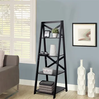 4-Tier Ladder Space-saving Bookshelf High Quality MDF Magazine Storage Shelf Big Capacity Plants Stand Space-saving design
4-Tier Ladder Space-saving Bookshelf High Quality MDF Magazine Storage Shelf Big Capacity Plants Stand Space-saving design
