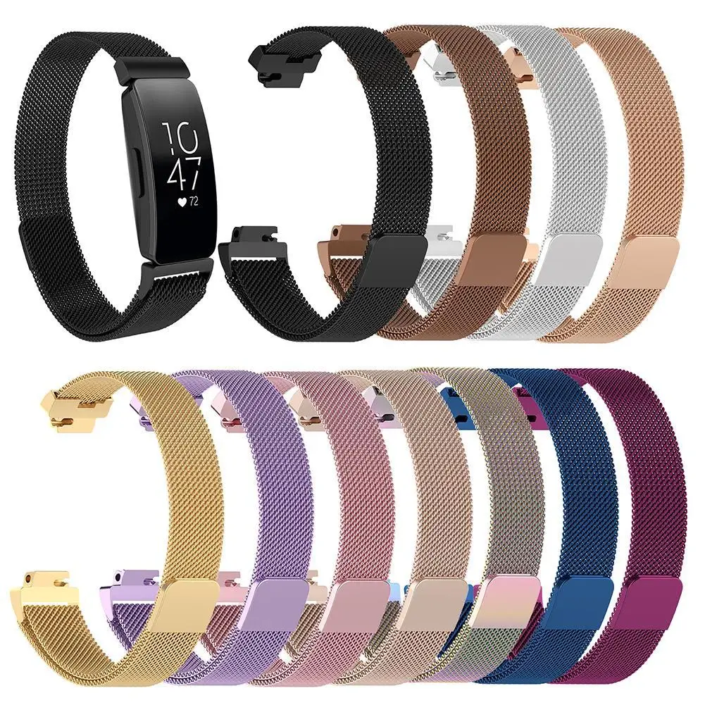 Adjustable Stainless Steel Watchbands Magnetic Thin Mesh Watch Band Replacement Wrist Strap For Fitbit Inspire HR Smart | Электроника