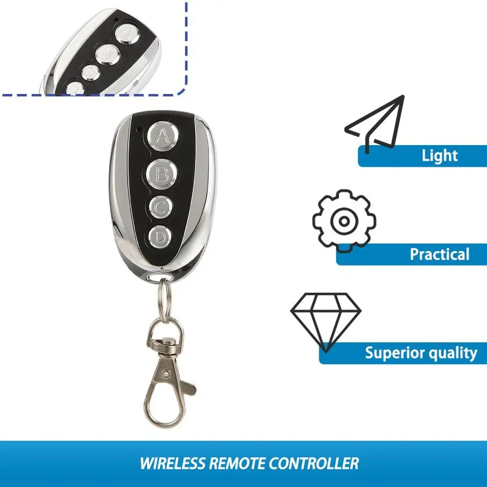 Universal ABCD Key Control 433MHZ Remote Cloning 4 Channel Auto Car Garage Door Duplicator Rolling Code For Car
Universal ABCD Key Control 433MHZ Remote Cloning 4 Channel Auto Car Garage Door Duplicator Rolling Code For Car