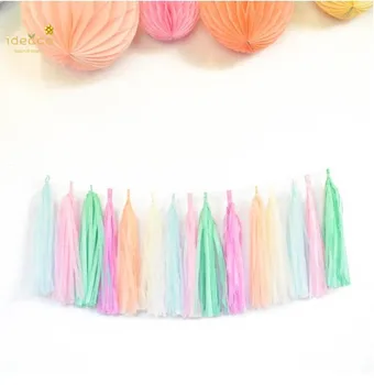 Unicorn Party Garland,Pastel Rainbow Garland DIY Tissue Tassel Kit with 15 tassels for 7 ft CH1105,pastel paper straws,confetti
Unicorn Party Garland,Pastel Rainbow Garland DIY Tissue Tassel Kit with 15 tassels for 7 ft CH1105,pastel paper straws,confetti