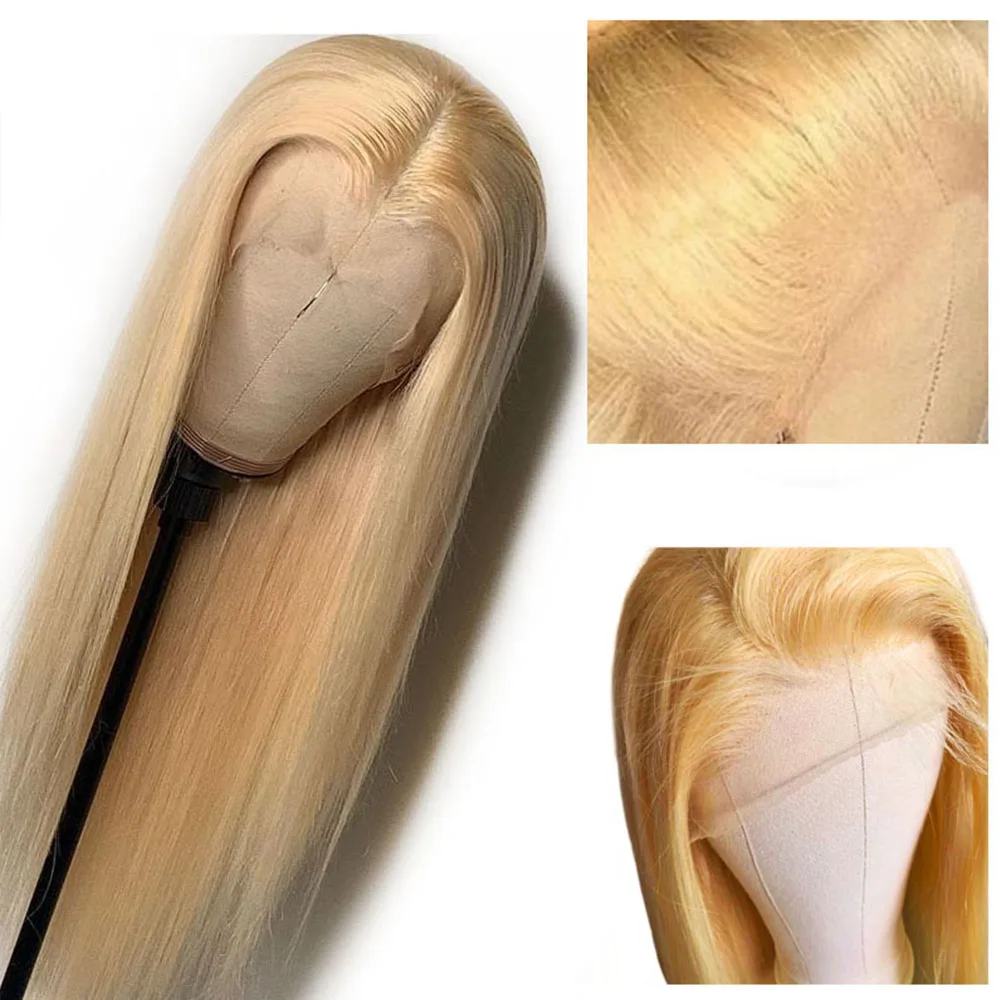 

Eversilky 13x4 Blonde Lace Front Human Hair Wigs With Baby Hair Pre Plucked Natural Hairline Remy Glueless 613 Wig Brazilian