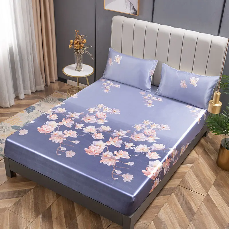 Fresh Flower Print Gradient Color Ice Silk Mat Bed Cover Three-Piece Set, Cool In Summer With Elastic Band Sheets
Fresh Flower Print Gradient Color Ice Silk Mat Bed Cover Three-Piece Set, Cool In Summer With Elastic Band Sheets