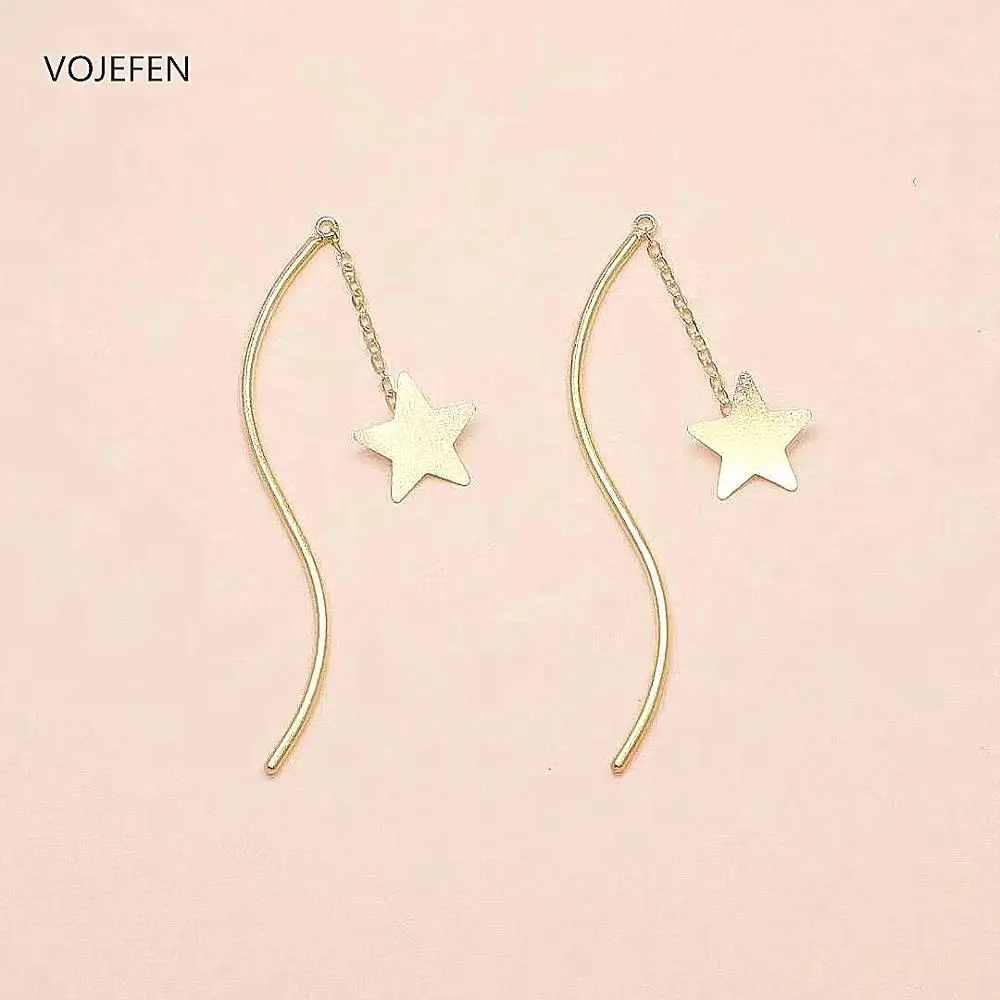 VOJEFEN 18k Yellow Gold Earrings for Women Pentagram Wavy Ear Line Female Earrings Fine Jewelry Hot Seal 2020 New
VOJEFEN 18k Yellow Gold Earrings for Women Pentagram Wavy Ear Line Female Earrings Fine Jewelry Hot Seal 2020 New