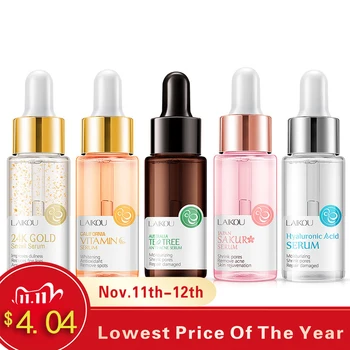 LAIKOU Hyaluronic Acid Serum Sakura 24K GOLD Snail Moisturizing Vitamin C Anti-Aging Facial Serum Shrink Pores Skin Care15ml 
LAIKOU Hyaluronic Acid Serum Sakura 24K GOLD Snail Moisturizing Vitamin C Anti-Aging Facial Serum Shrink Pores Skin Care15ml