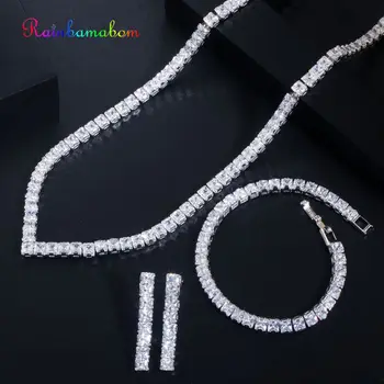 Rainbamabom 925 Sterling Silver Created Moissanite Gemstone Necklace/Earrings/Bracelet Wedding Bridal Jewelry Sets Wholesale
Rainbamabom 925 Sterling Silver Created Moissanite Gemstone Necklace/Earrings/Bracelet Wedding Bridal Jewelry Sets Wholesale