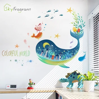 Cartoon fantasy underwater world wall sticker cute whale kids room decoration bedroom decor wall decor self-adhesive stickers
Cartoon fantasy underwater world wall sticker cute whale kids room decoration bedroom decor wall decor self-adhesive stickers