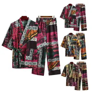 Men Pajamas Sets Men Half Sleeve V Neck Printed Lace Up Tops Cotton Pants Sleepwear Leisure Nightwear Kimono Yukata Sets S-5XL
Men Pajamas Sets Men Half Sleeve V Neck Printed Lace Up Tops Cotton Pants Sleepwear Leisure Nightwear Kimono Yukata Sets S-5XL