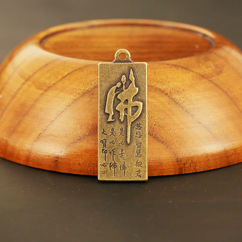 buddha tag keychain brass pendants (5)