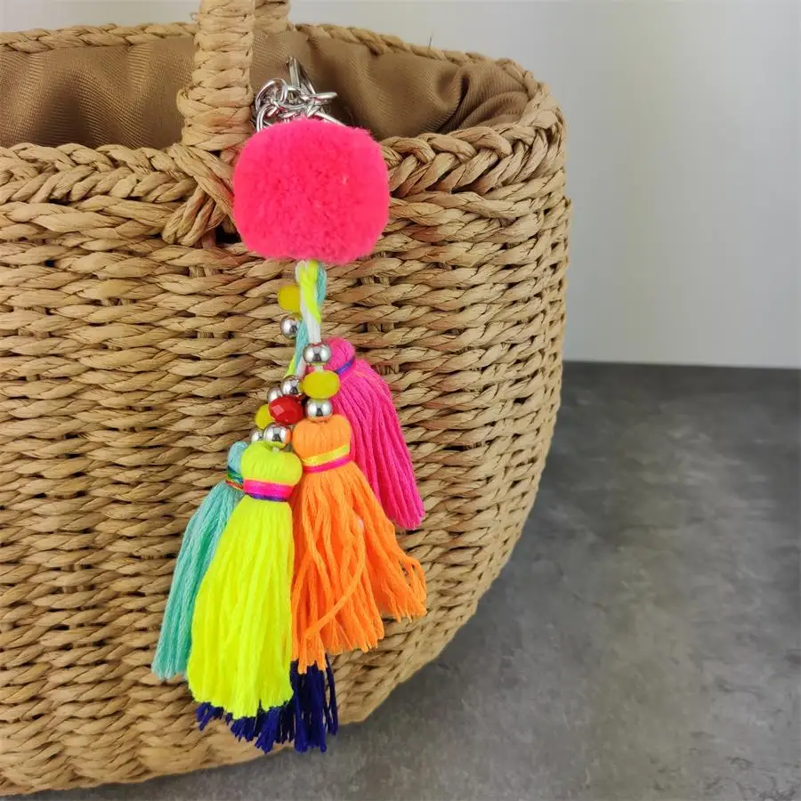 New Bohemia Sweety Pink Color Pompom Multi Tassel Keychain Bag Charm DIY Jewelry For Girls
New Bohemia Sweety Pink Color Pompom Multi Tassel Keychain Bag Charm DIY Jewelry For Girls