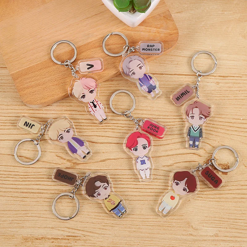 KPOP bangtan Boys Anime double transparent acrylic Keychain Key Chain Accessories Key Ring Cute Pendant Keyring
KPOP bangtan Boys Anime double transparent acrylic Keychain Key Chain Accessories Key Ring Cute Pendant Keyring