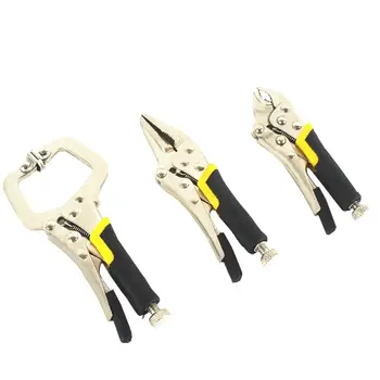 3Pcs 4 inch Mini Pliers Set Complete Locking C Type Clip Clamp Straight Needle Pliers Locking Self Grip Jaw Pliers Hand Tool
3Pcs 4 inch Mini Pliers Set Complete Locking C Type Clip Clamp Straight Needle Pliers Locking Self Grip Jaw Pliers Hand Tool