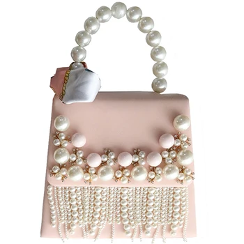 Women Pear Tassle Satin Flower Beaded Fashion Handbag Luxury Pearl Top-handle Flap Tote Bag Charin Strap Crossbody Shoulder Bag
Women Pear Tassle Satin Flower Beaded Fashion Handbag Luxury Pearl Top-handle Flap Tote Bag Charin Strap Crossbody Shoulder Bag