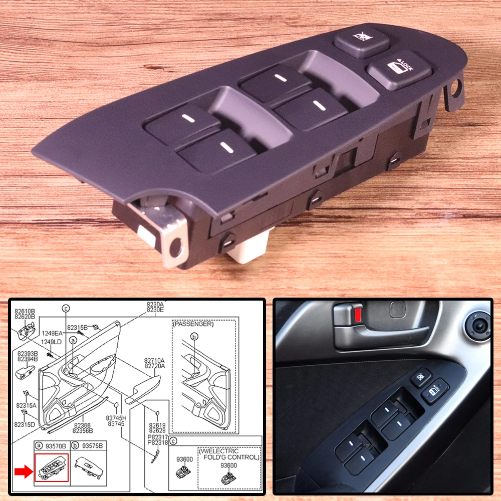 New 14 Pin Car Interior Power Window Switch 935701M100WK LH Left Door Driver Side fit for KIA Forte Cerato 2010 2011 2012 2013 (1)