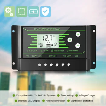 New Multi-Protection Portable Solar Controller 12V/24V Double USB Interface PWM Street Lamp Intelligent Charge Controller
New Multi-Protection Portable Solar Controller 12V/24V Double USB Interface PWM Street Lamp Intelligent Charge Controller