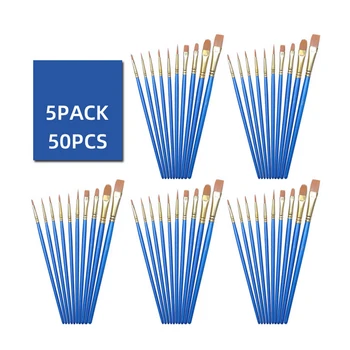 50Pcs Blue Detail Paint Brush Set Different Shape Nylon Paint Brush for Watercolor Brush Painting Art Crafts Supplies
50Pcs Blue Detail Paint Brush Set Different Shape Nylon Paint Brush for Watercolor Brush Painting Art Crafts Supplies