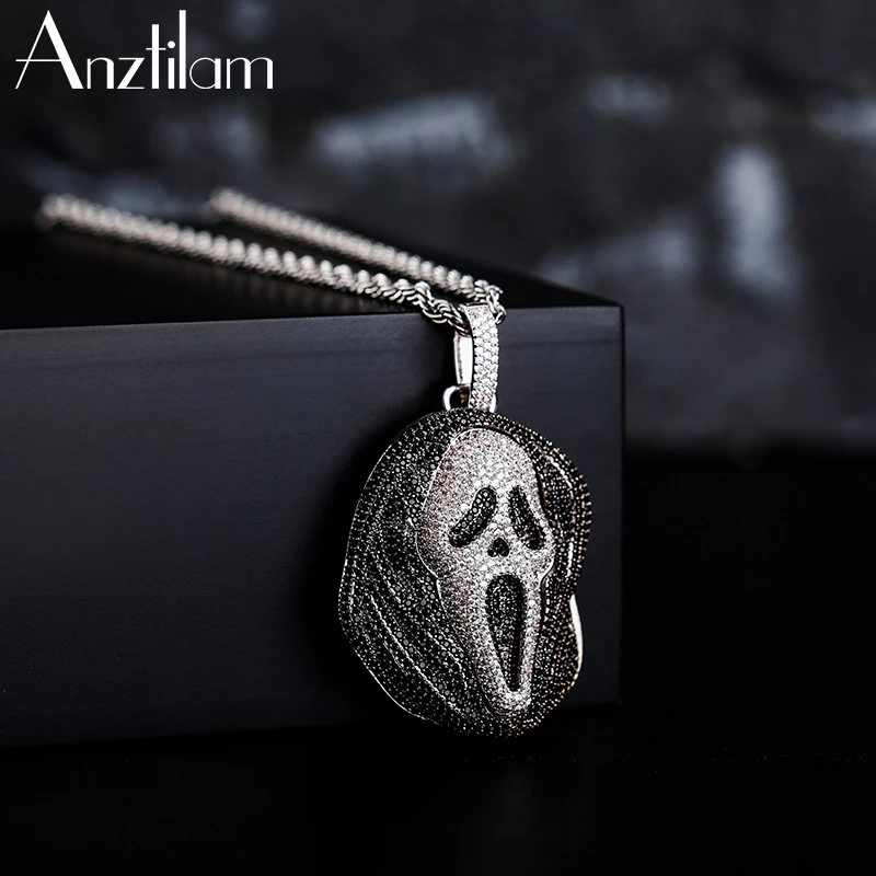 New Arrival HIP HOP Ghost Mask Shape Pendants Necklace Paved AAA Iced Out Zircon With Long Rope Chain For Men Rapper ‘s Gifts
New Arrival HIP HOP Ghost Mask Shape Pendants Necklace Paved AAA Iced Out Zircon With Long Rope Chain For Men Rapper ‘s Gifts