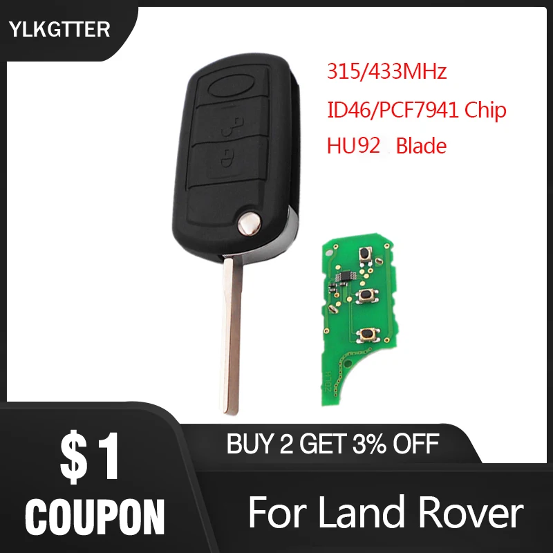 YLKGTTER 315MHz/433MHz Car Remote Key for Land Rover Discovery 3 LR3 for Range Rover with ID46 Chip DIY HU92 Blade Door Lock
YLKGTTER 315MHz/433MHz Car Remote Key for Land Rover Discovery 3 LR3 for Range Rover with ID46 Chip DIY HU92 Blade Door Lock