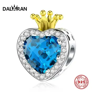DALARAN Heart Shape Crown 925 Sterling Silver Blue Zircon Bead Charm Silver 925 Original For Diy Pandora Bracelet Jewelry Making 
DALARAN Heart Shape Crown 925 Sterling Silver Blue Zircon Bead Charm Silver 925 Original For Diy Pandora Bracelet Jewelry Making