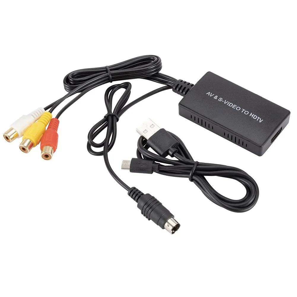 

Переходник Svideo-HDMI совместимый с S-Video и 3RCA CVBS композитный к аудио видео конвертер с поддержкой 1080P/720P для ПК ноутбука PS