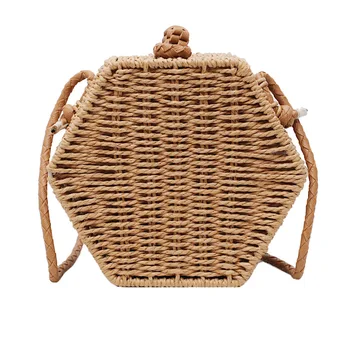 Hexagon Women Handbag Summer Beach Straw Bag Bohemia Rattan Woven Retro Shoulder Crossbody Bags Handmade Solid Color Bali Box
Hexagon Women Handbag Summer Beach Straw Bag Bohemia Rattan Woven Retro Shoulder Crossbody Bags Handmade Solid Color Bali Box