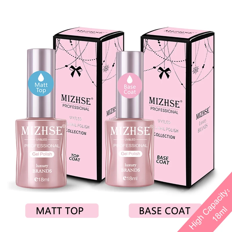 MIZHSE Matte Top Coat UV Gel Polish 2pcs Base and Top coat For Nails18ML Long Lasting Gel Lak Transparent Color Matte Top Coat
MIZHSE Matte Top Coat UV Gel Polish 2pcs Base and Top coat For Nails18ML Long Lasting Gel Lak Transparent Color Matte Top Coat