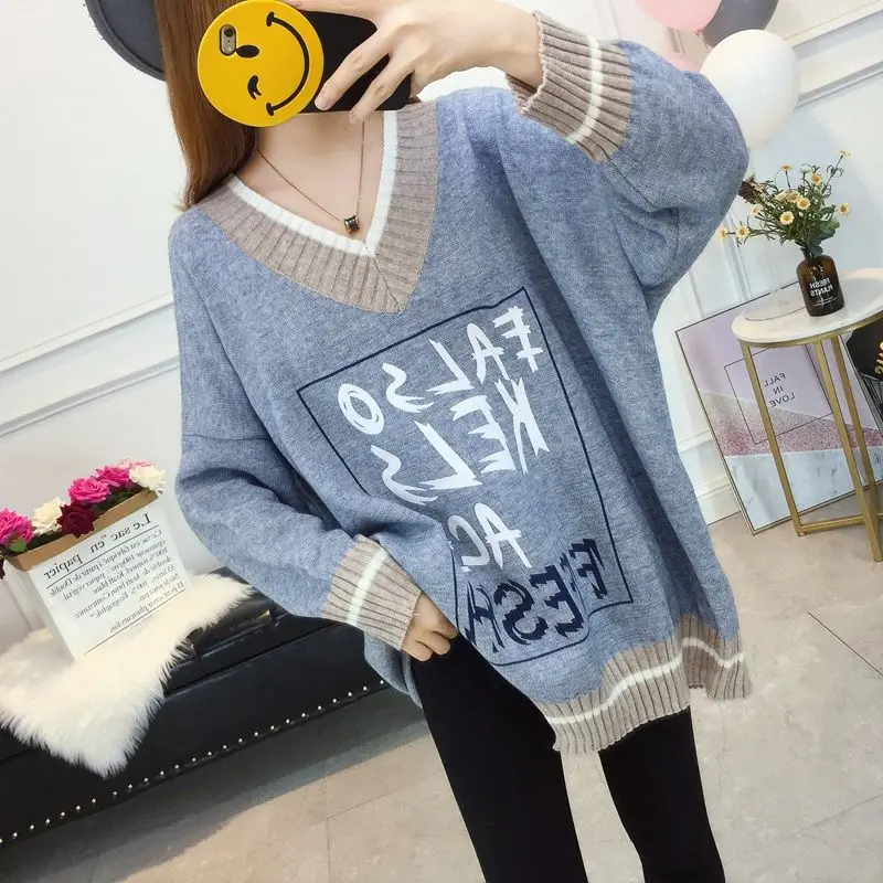 Large Girl's Autumn and Winter Plus-sized V-neck Pullover Female 200 Jin Loose Korean-Style Long-Sleeve Knitwear Coat Fashion
Large Girl's Autumn and Winter Plus-sized V-neck Pullover Female 200 Jin Loose Korean-Style Long-Sleeve Knitwear Coat Fashion